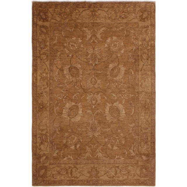 Textile 1980s Rustic Low Pile Holly Dark Tan/Tan Wool Rug -9'1 X 11'10 For Sale - Image 7 of 7