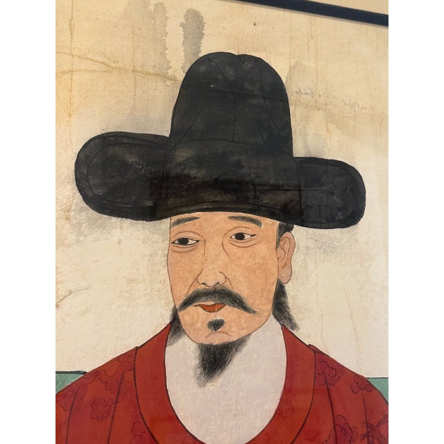 Pair Large Korean Ancestral Portraits 18th/19 Century Joseon Dynasty For Sale In Palm Springs - Image 6 of 18
