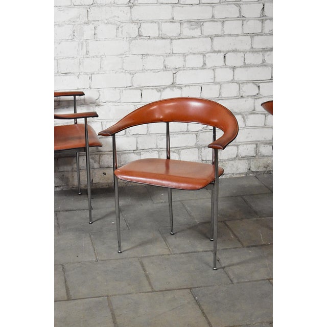 Metal P40 Chairs by Giancarlo Vegni and Gianfranco Gualtierogotti for Fasem, 1980s, Set of 4 For Sale - Image 7 of 10