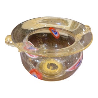 Arnaldo Zanella Murano Glass Bowl Signed 6x8 For Sale
