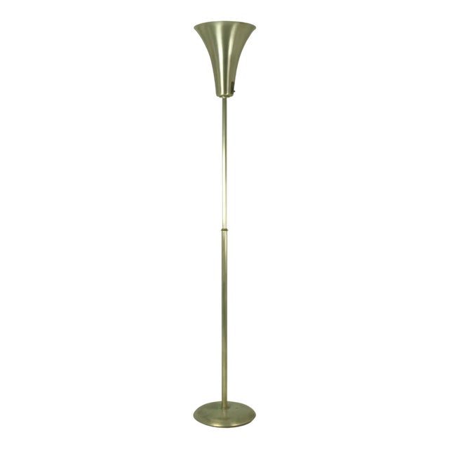 Italian Rationalist Nickel-Plated Metal and Aluminum Luminator Floor Lamp, 1940s For Sale