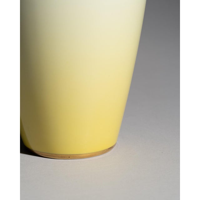 Tall Porcelain Vase with Gilt Rim and Yellow Gradient Decor from Rosenthal Selb-Plößberg, Germany, 1960s For Sale - Image 6 of 8