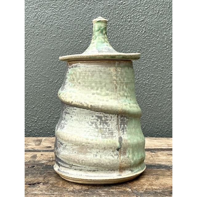 Ceramic Vintage Original Studio Pottery Lidded Jar For Sale - Image 7 of 12