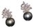 Certified Natural 23.13cts vs F Diamond Tahitian Pearl Solid 18k Gold Cluster Earrings- 2 Pieces For Sale