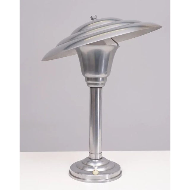 Silver Bauhaus Nickel Table Lamp, Germany, 1920s For Sale - Image 8 of 10
