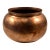 Vintage Hand Finished Solid Copper Round Planter For Sale