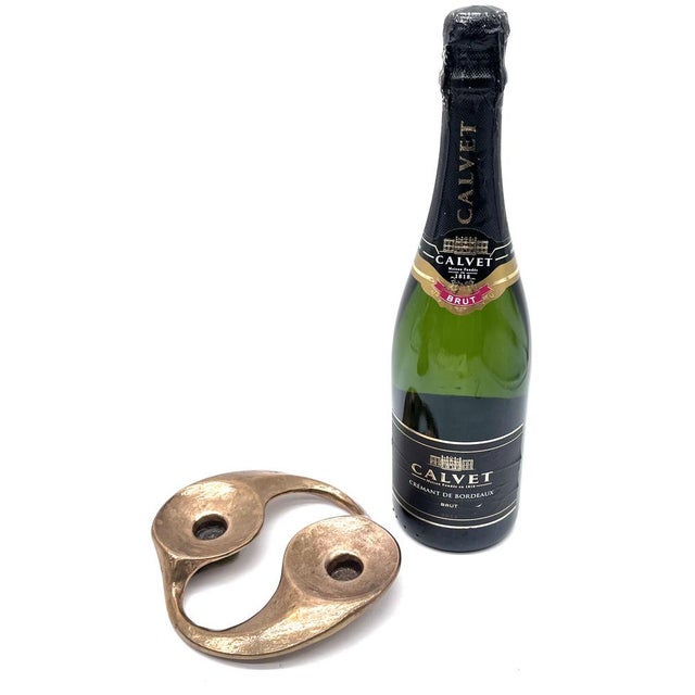 Brutalist Bronze Double Candleholder by Michael Harjes, 1970s For Sale - Image 10 of 11