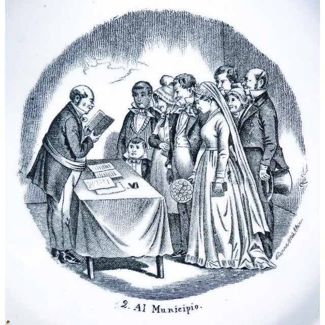 Ceramic Wedding Series Plates in Porcelain by S.C.Richard, 1890s For Sale - Image 7 of 18