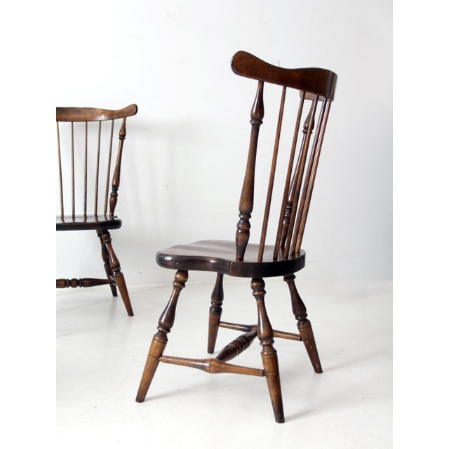 Vintage Windsor Dining Chairs Set of 4 For Sale - Image 6 of 12