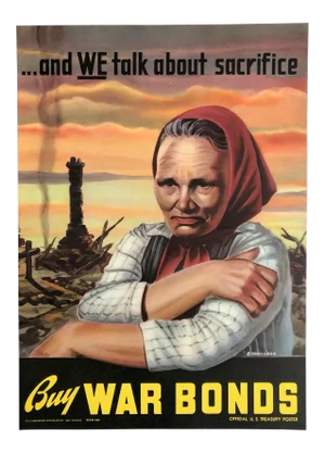 Vintage World War II Bond Poster by Roger Couillard