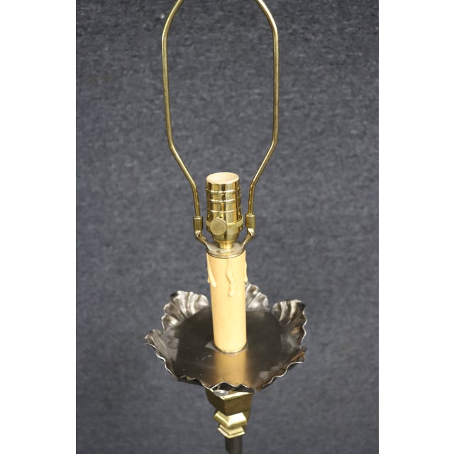 Late 20th Century Directoire Style Stainless & Brass Floor Lamp For Sale - Image 13 of 16