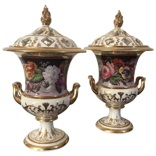 Antique Early 19th Century English Regency Porcelain Campagna Urns - A Pair For Sale - Image 13 of 13