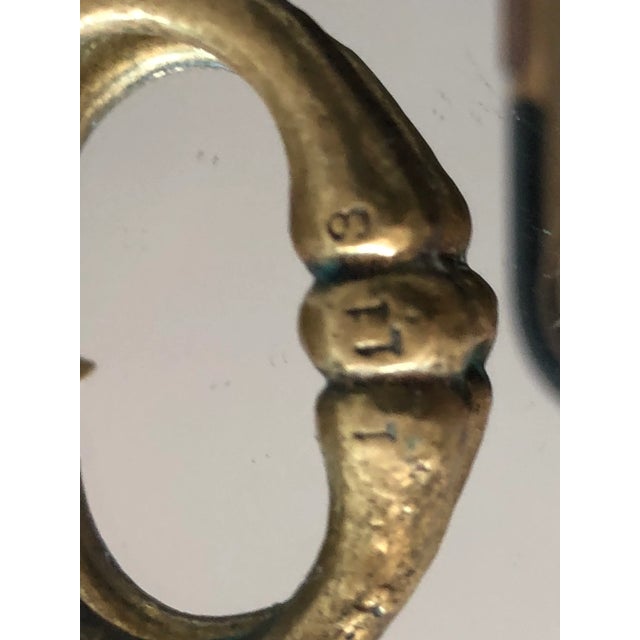 Brass Antique 2 Piece Cabinet Pulls - Set of 4 For Sale - Image 8 of 10