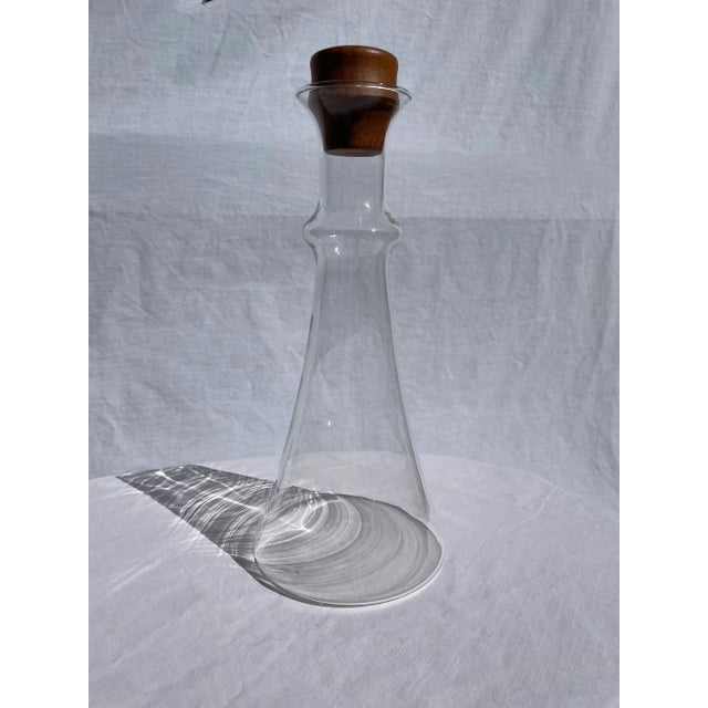 Vintage Mid Century Danish Modern Teak Topped Glass Decanter For Sale - Image 10 of 10
