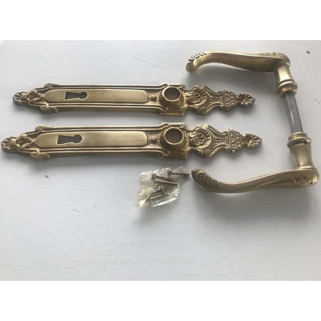 Art Nouveau Brass Handles and Signboards, 1950s, Set of 4 For Sale - Image 4 of 18