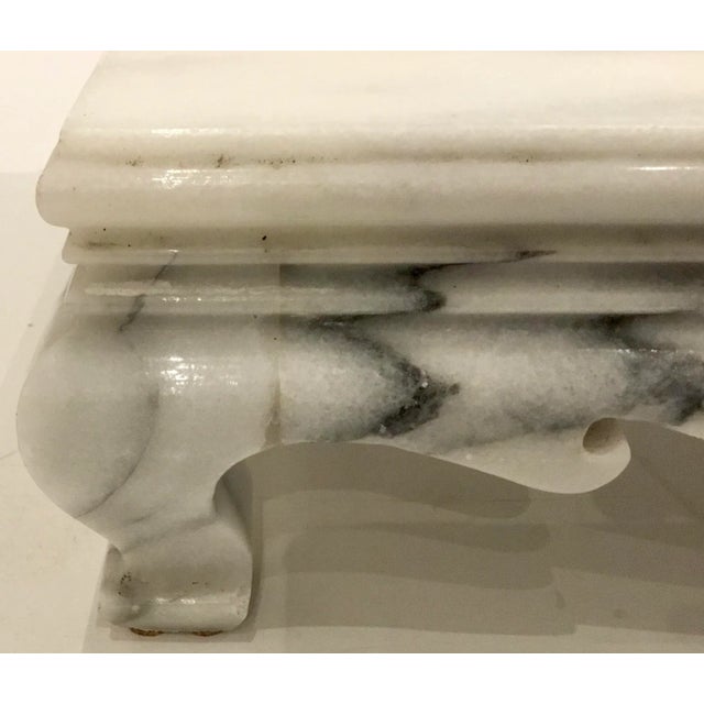 1940s Vintage White and Dark Gray Marble Stand For Sale - Image 5 of 6