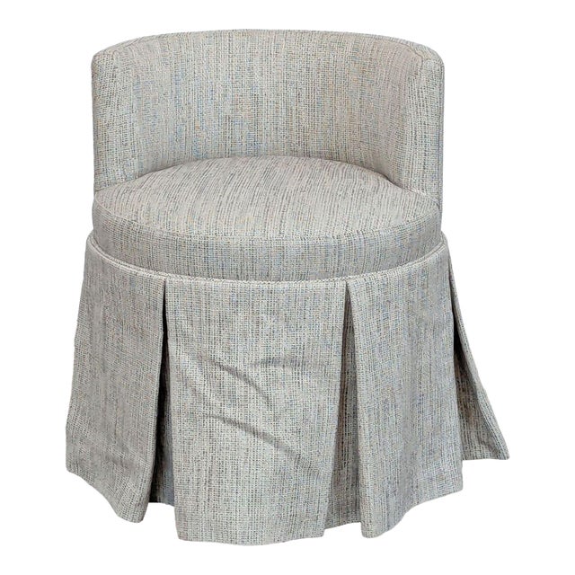 Custom Rolling Barrel Back Vanity Chair For Sale