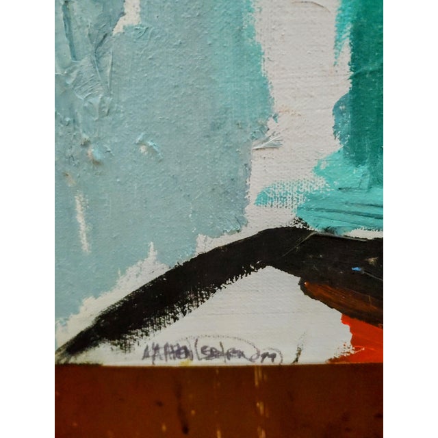 1999 Signed Male Self Portrait Oil Painting, Unframed For Sale - Image 4 of 6