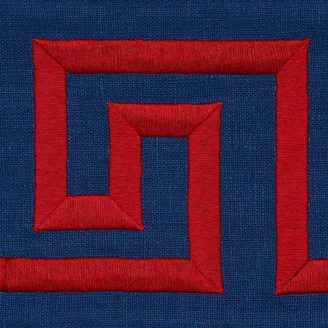 Neoclassical Sample - Schumacher X Mary McDonald Plato Tape Trim in Navy & Red For Sale - Image 3 of 5