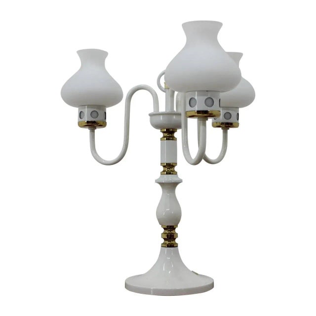 White Mid-Century Table Lamp from Drukov, 1970s For Sale - Image 8 of 8