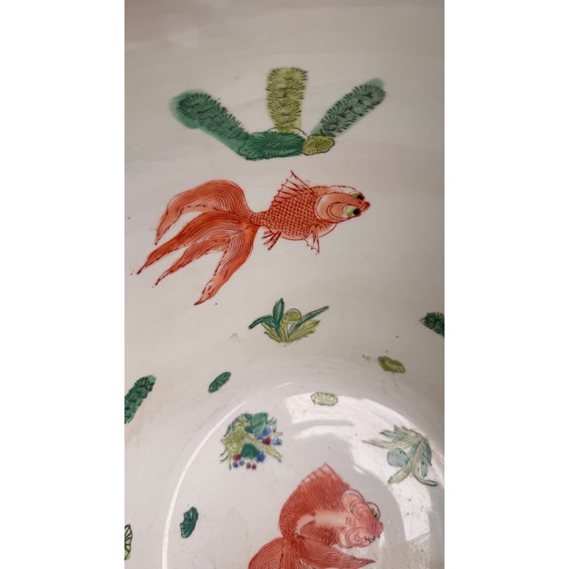 Vintage Chinese Famille Rose Gilt Porcelain Fishbowl Planter With Floral and Bird Motifs For Sale - Image 13 of 14