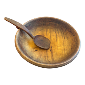 Vintage Dough Bowl and Ladle
