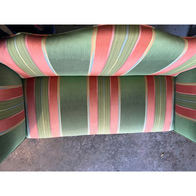 Wood Vintage Southwood Camel Back Loveseat Sofa Settee For Sale - Image 7 of 12