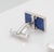 Vintage 18ct White Gold and Lapis Lazuli Cufflinks, 1970s, Set of 2 For Sale - Image 9 of 10