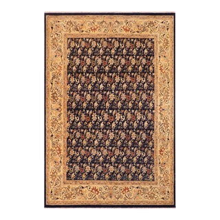Classic Ziegler Blue Beige Hand-Knotted Wool Rug - 8'0'' X 9'9'' For Sale