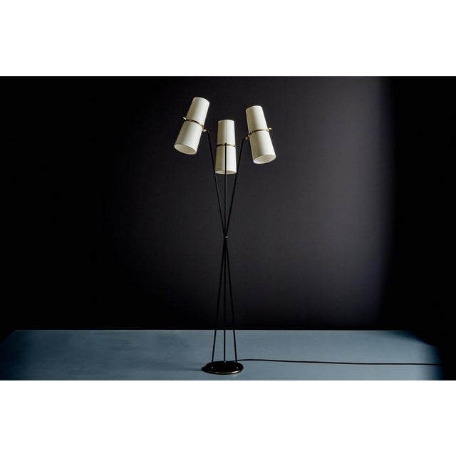 3-Arm Floor Lamp attributed to Maison Lunel, France, 1950s For Sale - Image 3 of 14