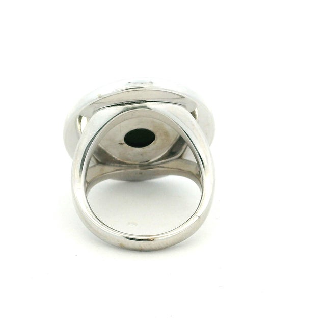 Bulgari Bulgari Bulgari 18k White Gold and Black Onyx Statement Ring, Size 7.5 For Sale - Image 4 of 13