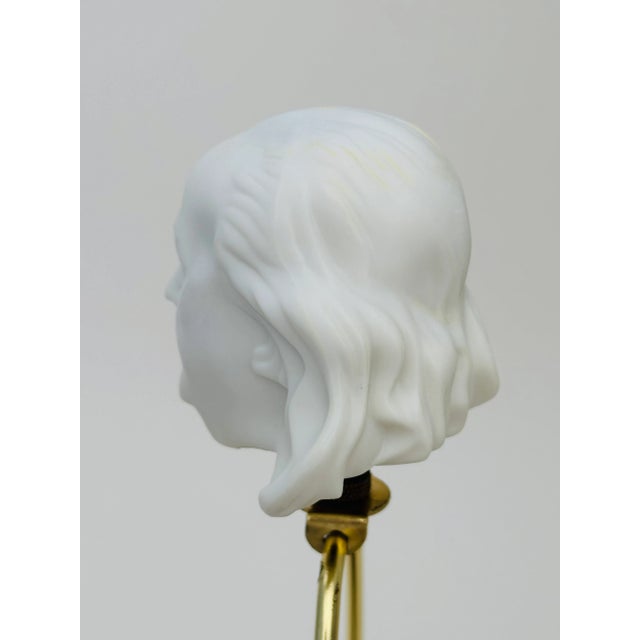 American Benjamin Franklin Head Bust Lamp Finial on Bronze Hardware For Sale - Image 3 of 6