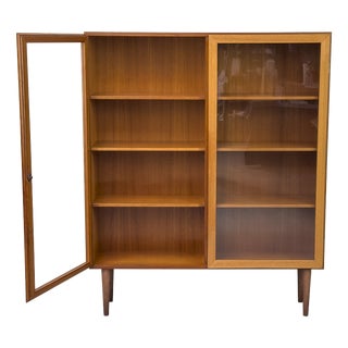 Teak Cabinet with Glass Doors from Omann Jun, 1960s For Sale
