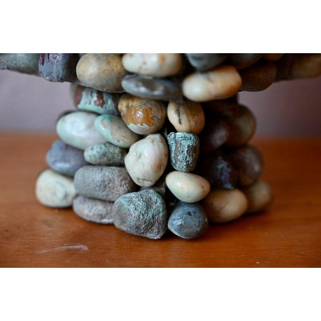 Brutalist Style Ikebana Concrete Planter with Pebbles For Sale - Image 4 of 7