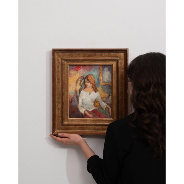 This mid 20th century painting from France is an oil on canvas. Its signed detailing gives the piece a distinct, well-...