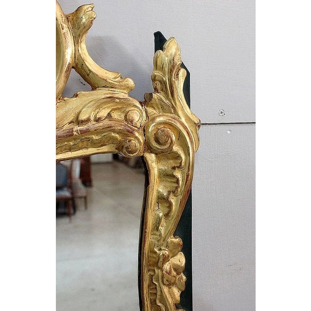 Small Antique Louis XVI Style Gilded Wood Mirror For Sale - Image 11 of 18