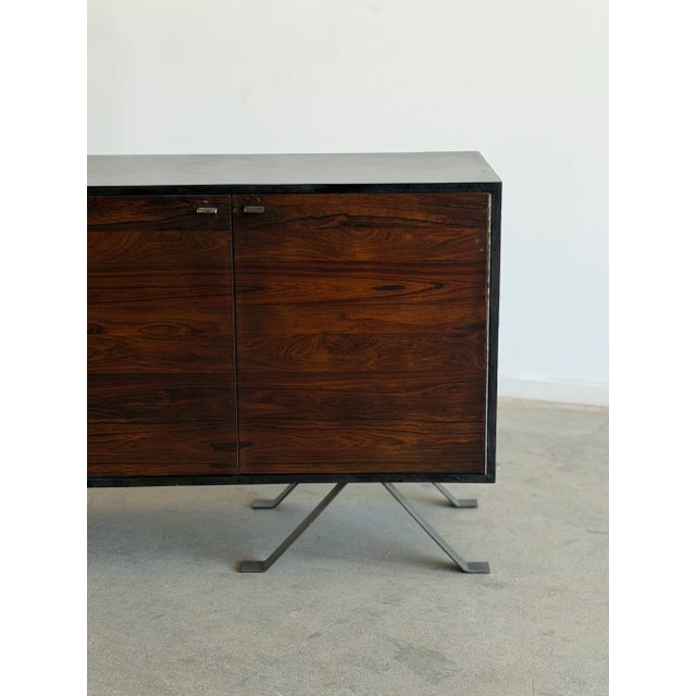 1970s Leather Wrapped Rosewood Credenza For Sale In Los Angeles - Image 6 of 18