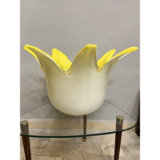 Yellow Yellow Murano Glass Flower Suspension from Leucos, 1960s For Sale - Image 8 of 8