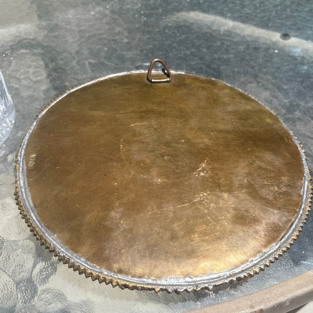Art Deco Egyptian Revival Style Round Bronze Mirror. This mirror is heavy and has a very detailed frame that would look...