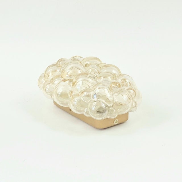 Glass Mid-Century Modern Amber Bubble Glass Wall Lamp by Helena Tynell for Limburg, Germany, 1960s For Sale - Image 7 of 10