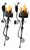 Black Pair of Large Iron and Brass Spanish Torch Design Wall Sconces, Circa 1920 For Sale - Image 8 of 8