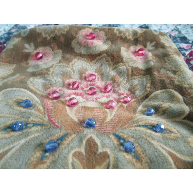 Vintage Sandra Dunn Heirloom Christmas Stocking French Silk Velvet Crystals Beads Neiman Marcus For Sale In Phoenix - Image 6 of 11