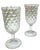 This exquisite pair of antique footed glass vessels features a radiant honeycomb or “thumbprint” pattern, richly textured...