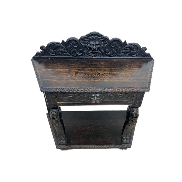 19th Century 19th Century English Carved Oak Table For Sale - Image 5 of 9
