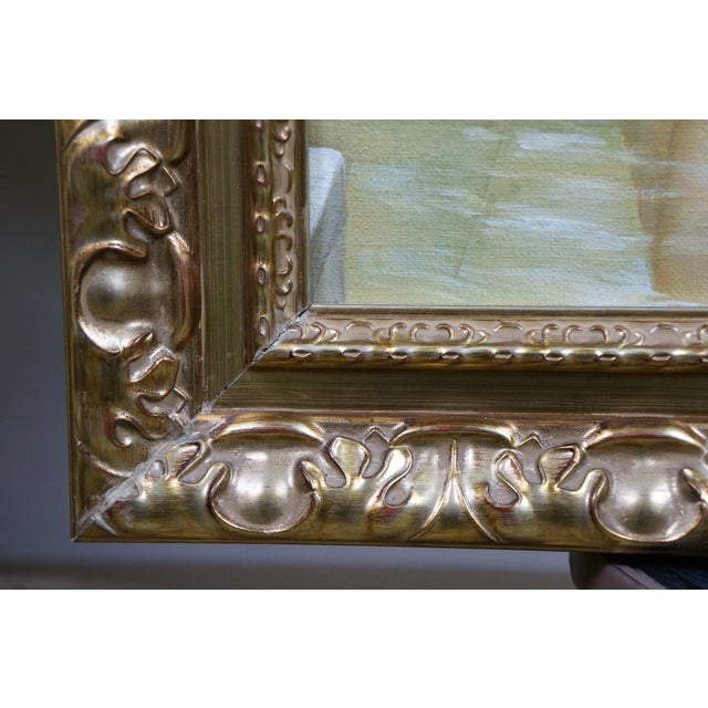 Late 20th Century Ladies Bath House Pompeii Roman Oil Painting After Sir Lawrence Alma-Tadema 31" For Sale - Image 4 of 11