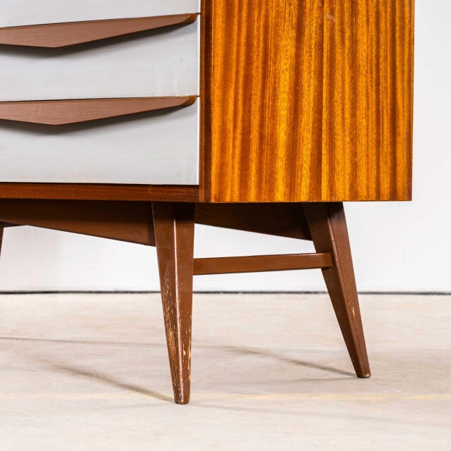 White Mid-Century Modern Cabinet with Eight White Drawers, 1950s For Sale - Image 8 of 13