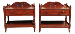 Pair of Ralph Lauren Mahogany British Colonial Two-Tier Nightstands / Side Tables