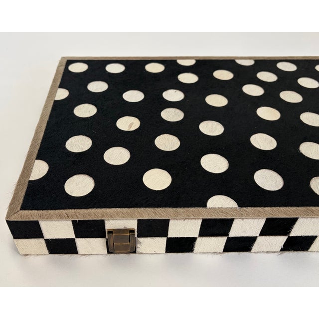 MacKenzie-Childs Cowhide Backgammon Set For Sale In Dallas - Image 6 of 11