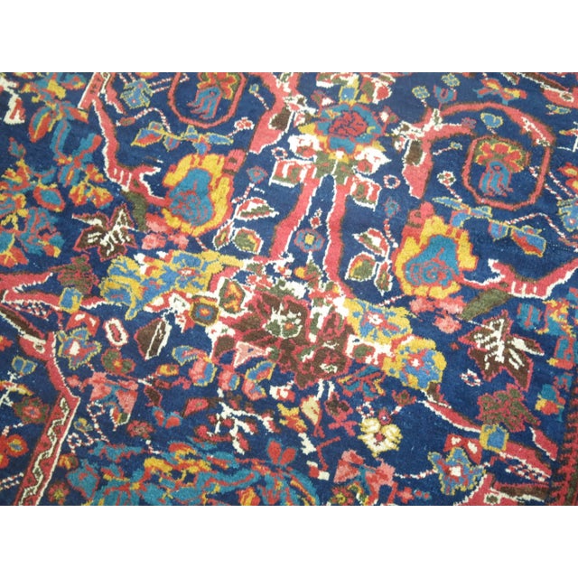 Early 20th Century Navy Oversize Square Persian Mahal Traditional Wool Oriental Rug For Sale In New York - Image 6 of 18