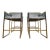 Set of 4 Erin Counter Chairs in Gray Velvet & Polished Gold – Statements by J For Sale